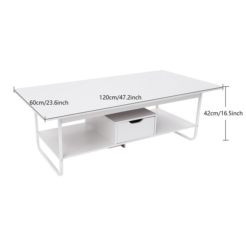 Modern Coffee Table Rectangular Coffee Table Living Room Tea Table 120*60*42cm