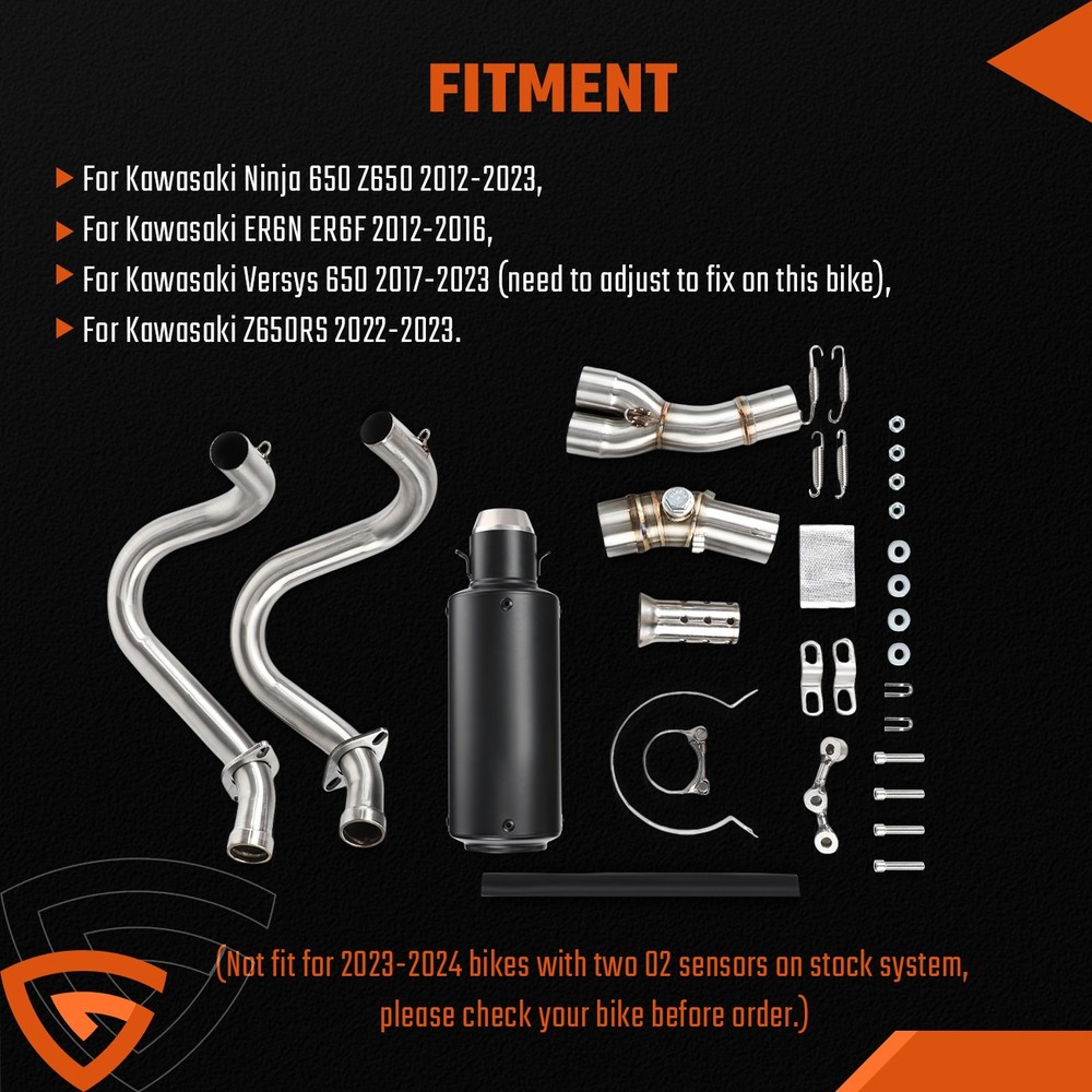 Header Pipe Kit For Kawasaki ER6N ER6F 2012-2016 Muffler Header Pipe Header Pipe