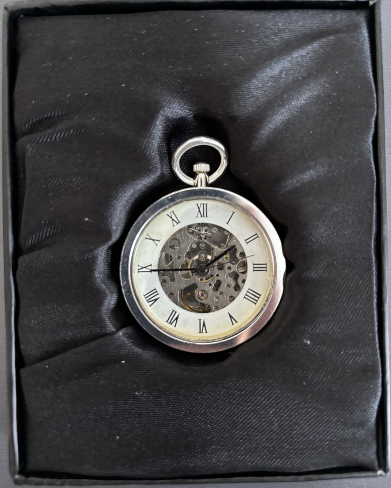 Silver Plated Pocket Watch. Heritage Collection, Weimer Model. Boxed.