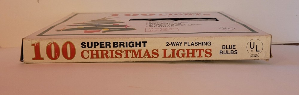 100 Super Bright Christmas Lights Blue 100 Light String - New With Box