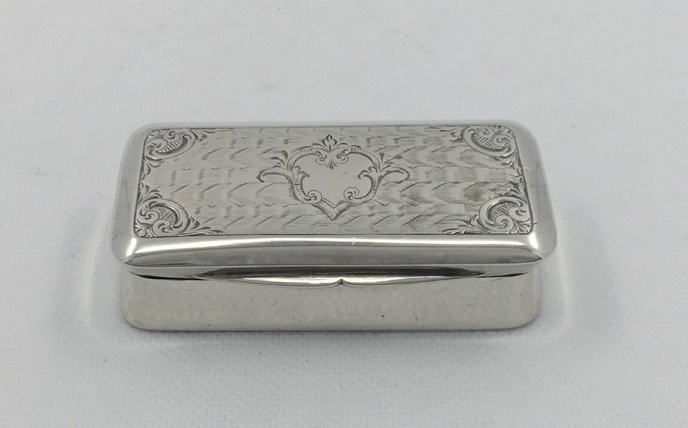 Antique Portuguese Solid Silver Snuff Box, Circa 1880, 62 grams