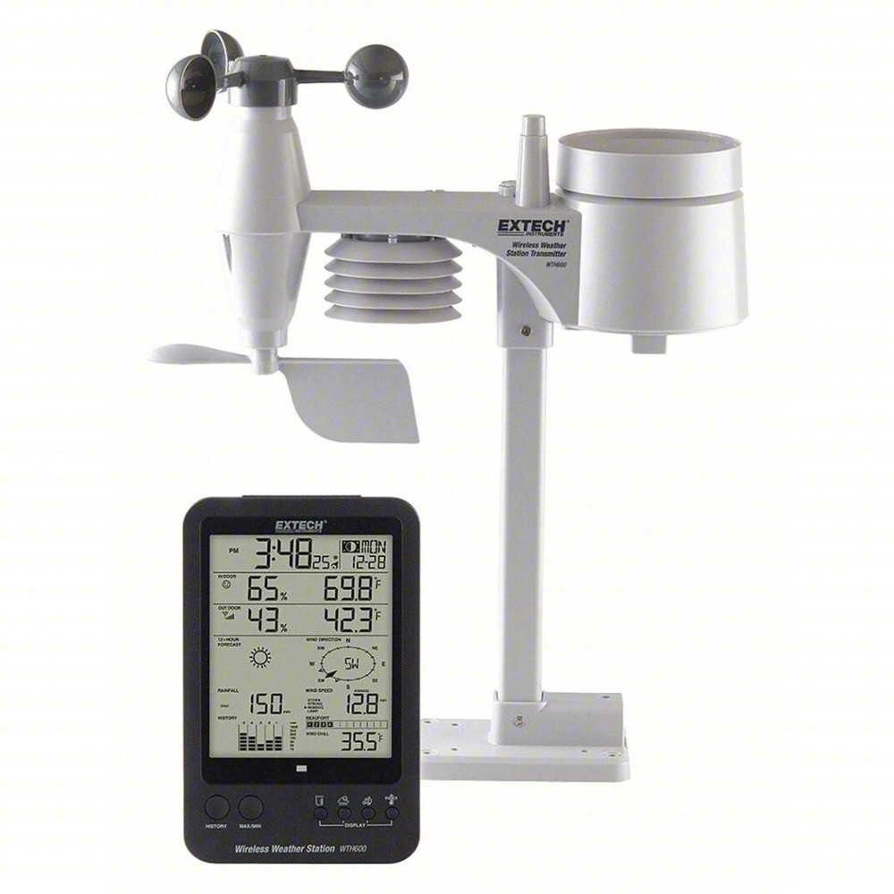 Extech Wireless Weather Station 2 Pieces LCD Screen 450ft Range WTH600-KIT New