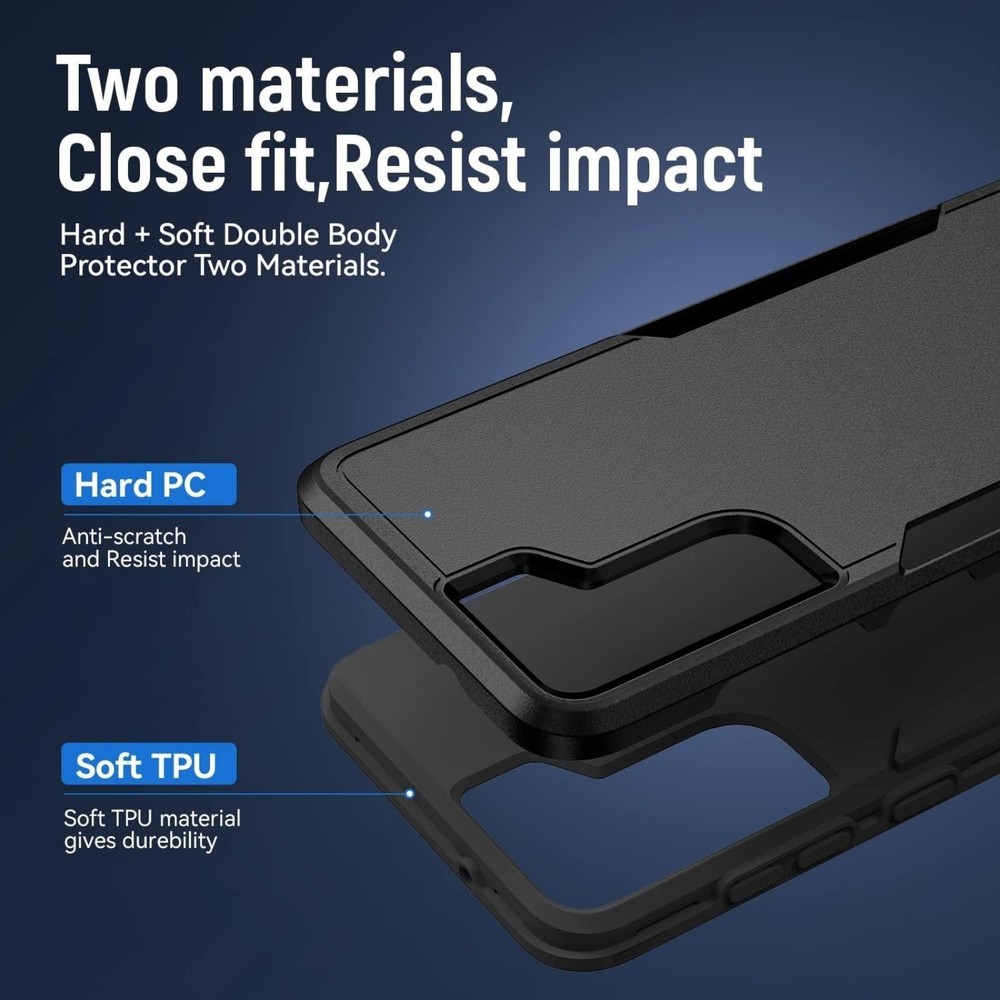 Galaxy S21 FE 5G Case with Screen Protector, Heavy-Duty Shockproof Protective Ca