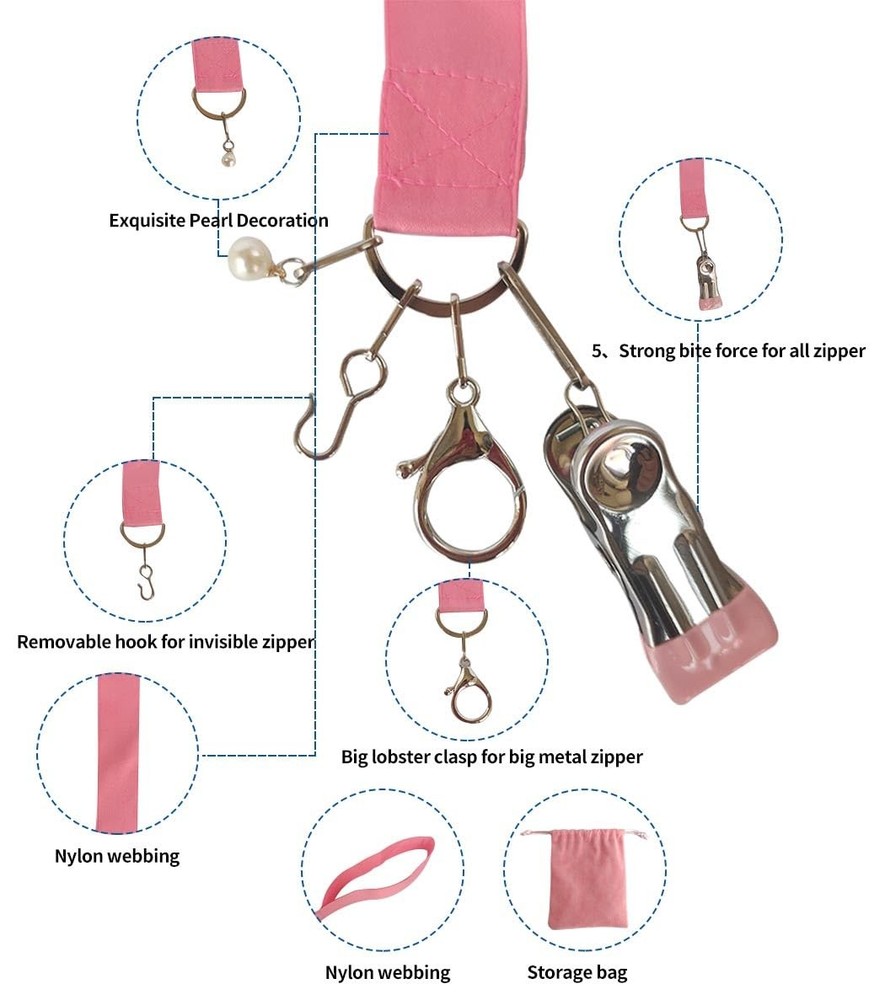 Zipper Helper Pull for Dresses，Dress Dresses with Pink