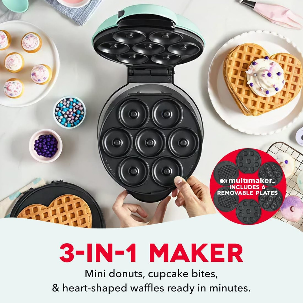 Multimaker® Treat Maker System - Make Mini Donuts, Cupcakes & Heart-Shaped Waffl