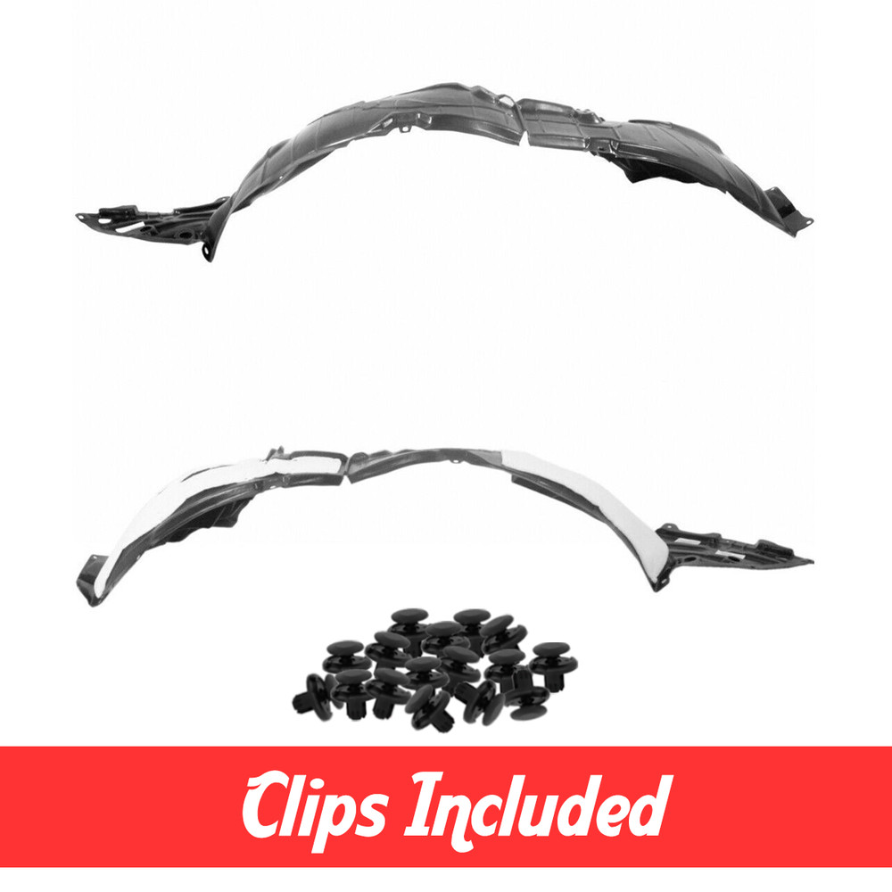Front Driver & Passenger Side Fender Liner Set w/ Clips For 2015-2021 Murano