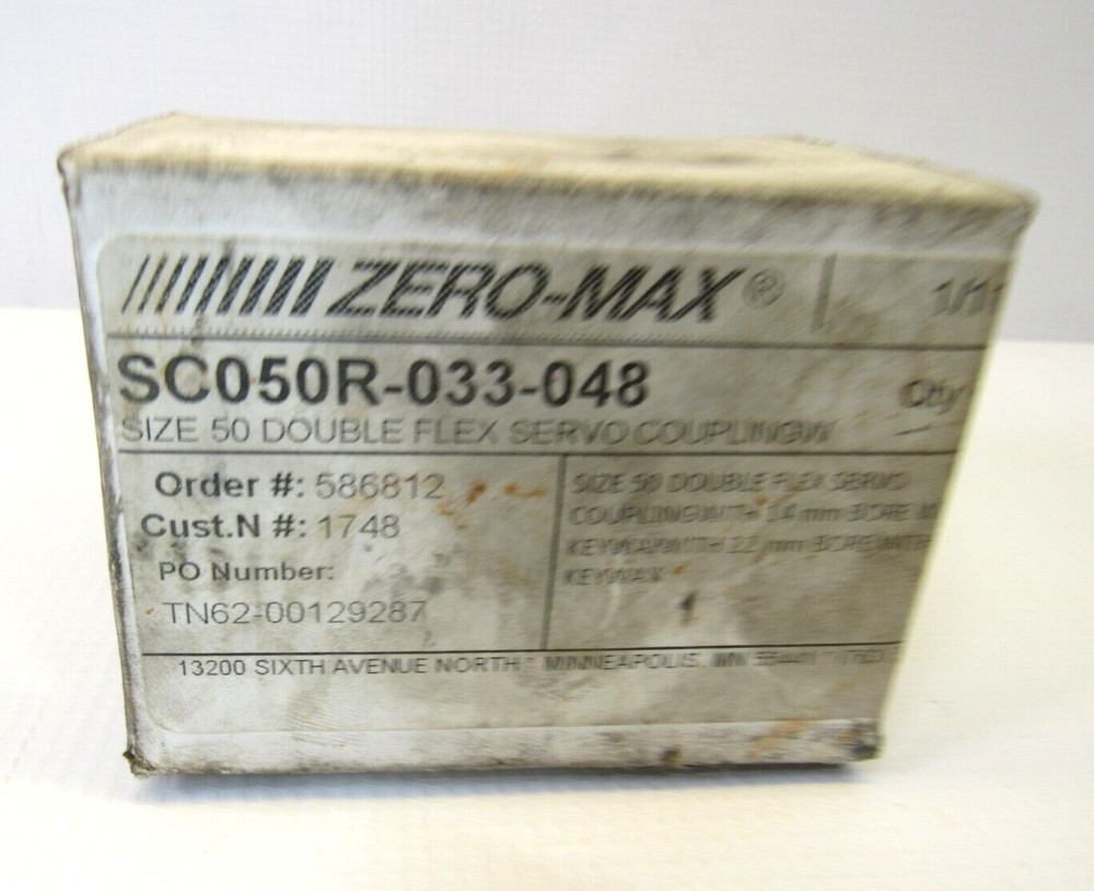 Zero-Max SC050R-033-048 Size 50 Duble Flex Servo Couplingw