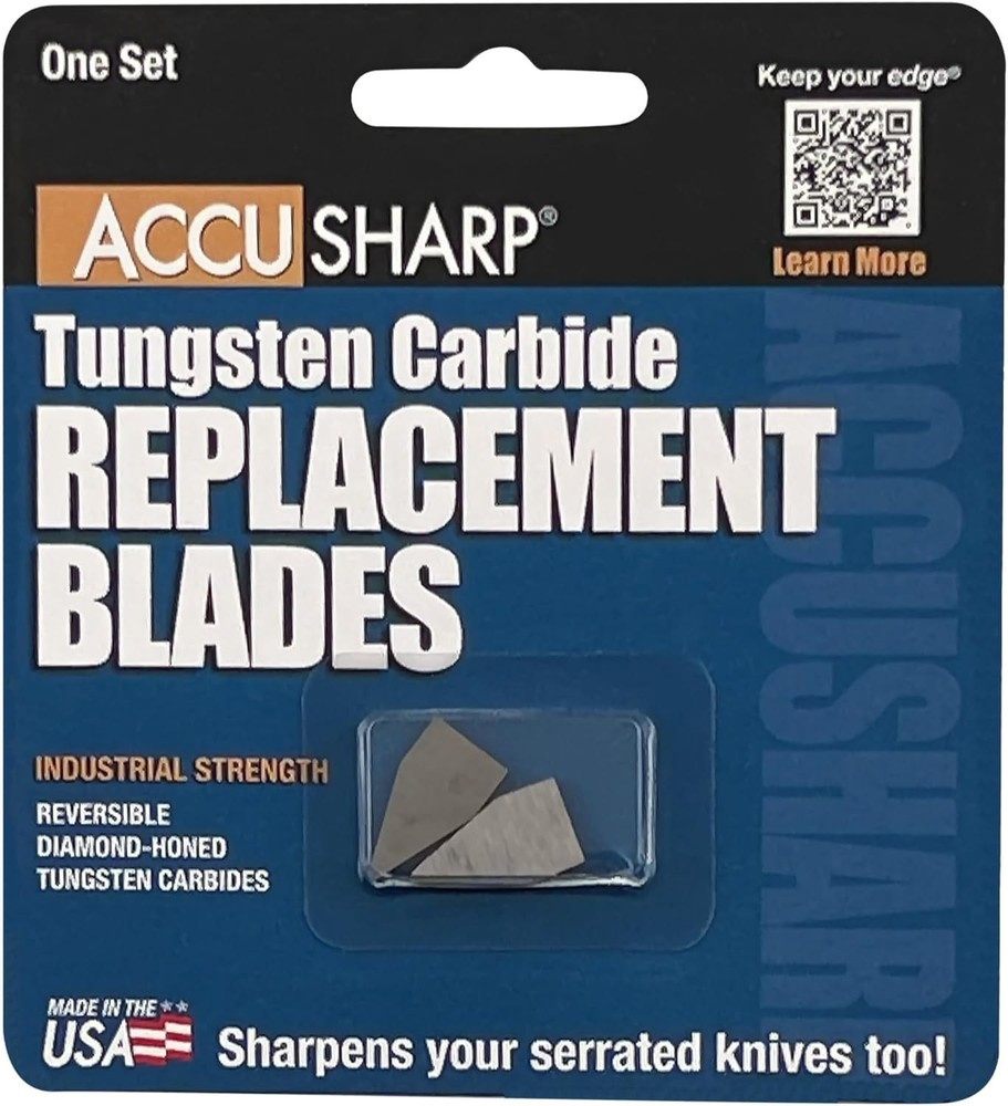 Diamond-Honed Tungsten Carbide Knife Sharpener Replacement Blades - 2 Pack