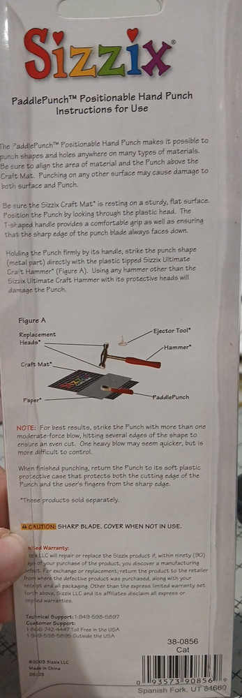 Sizzix Paddle Punch 38-0856 Cat