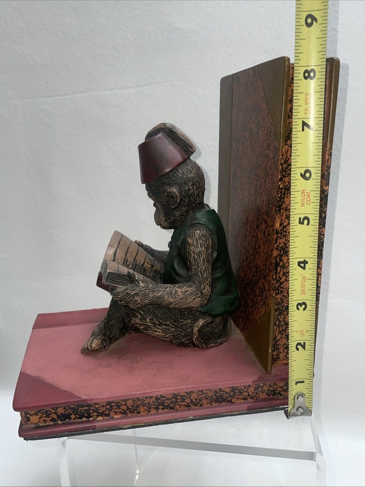 Vintage Monkey In A Fez Hat Bookend