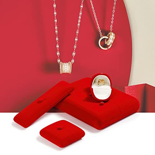 Red Jewelry Gift Box Bracelet/Bangle Storage Boxes Bracelet box
