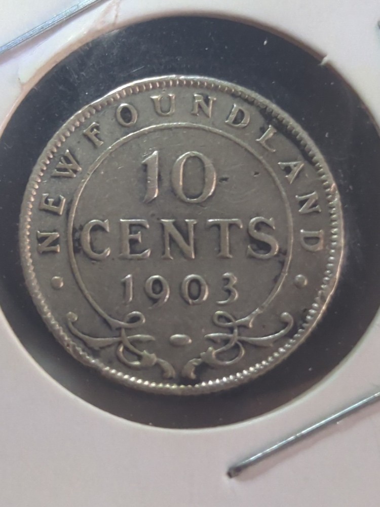 1903 Newfoundland Silver 10 Cents Nice Grade (G444)
