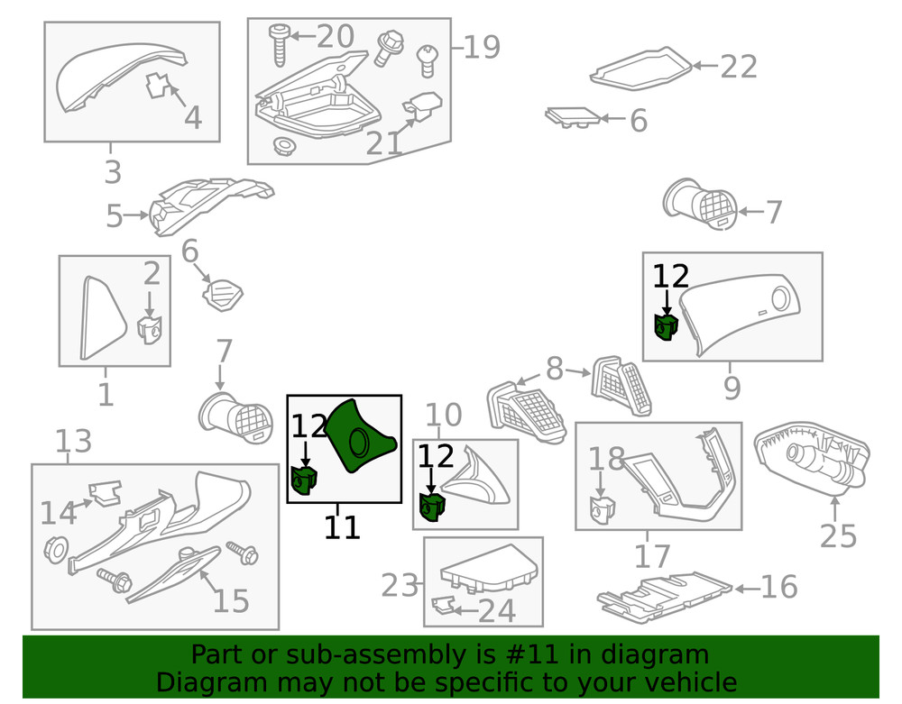 Genuine GM Medium Titanium Driver Side Instrument Panel Upper Trim Panel 9503458