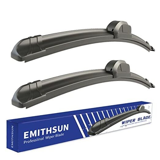 OEM QUALITY 22" + 22" 22"+22"(Pair For Front Windshield) Black wiper blades