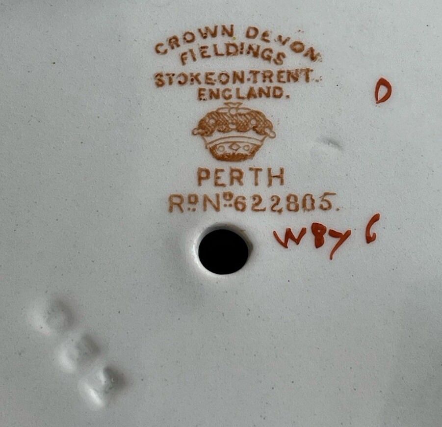 Antique Crown Devon Fieldings salad Water Drainer, Perth Pattern, Base Damage