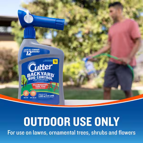 Cutter Backyard Bug Control Spray Concentrate, Fleas,Mosquito Repellent,32 fl oz