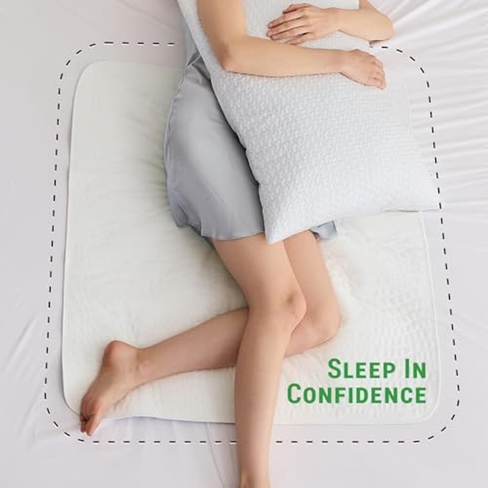 Gogreen Waterproof Reusable Underpads, 4-Layer Heavy Absorbency & Quilted Was...