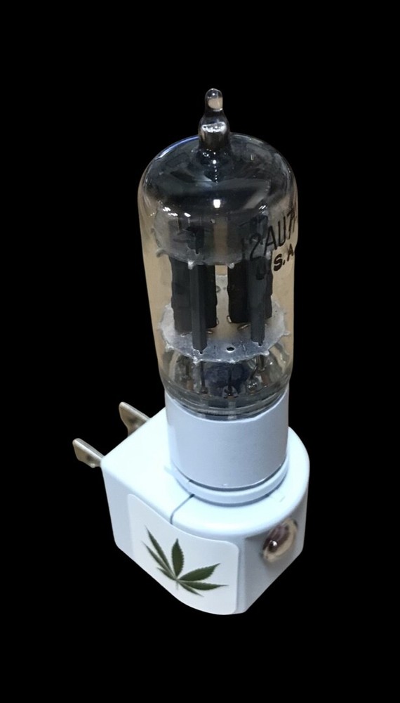 Vacuum Tube, LED Night Light, with pot leaf