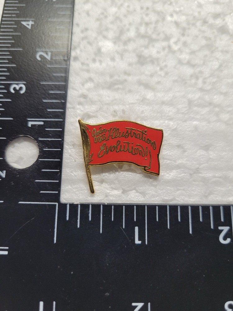 JOIN THE ILLUSTRATION EVOLUTION HAT LAPEL PIN PIN BACK USED (F0525)