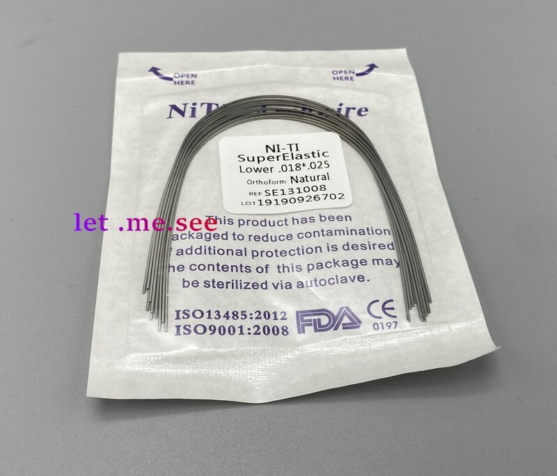 Dental Orthodontic Super elastic Ni-Ti Arch wire Round Rectangular Natural Form