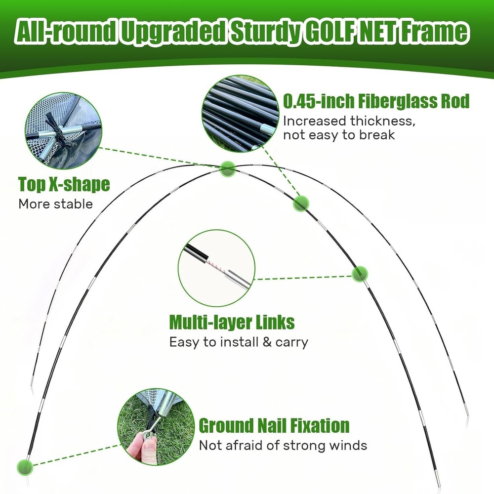 Compact Golf Net with Practice Mat (10x7FT) - Simplify Your Backyard Practice