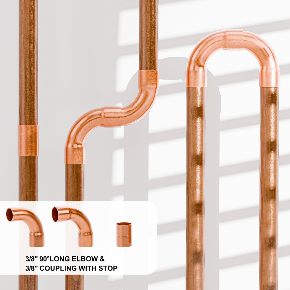 HVAC Copper Fittings 3/8" & 3/4" for Air Conditioner Refrigeration Systems