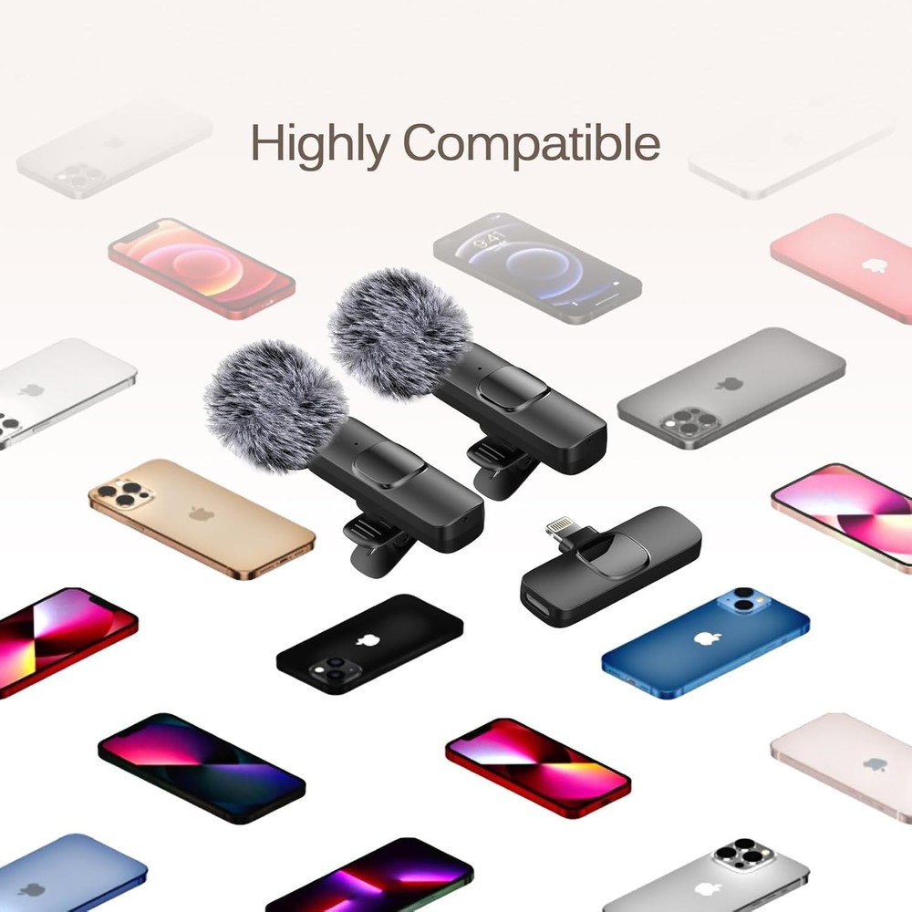 Professional Wireless Lavalier Lapel Microphone for iPhone, iPad, Mini Video...