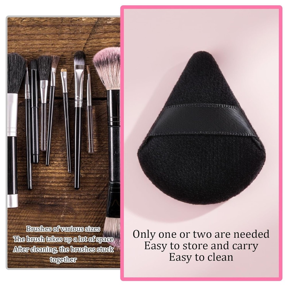 32 Pcs Triangle Powder Puffs Soft Velour Makeup Sponge for Setting Foundation