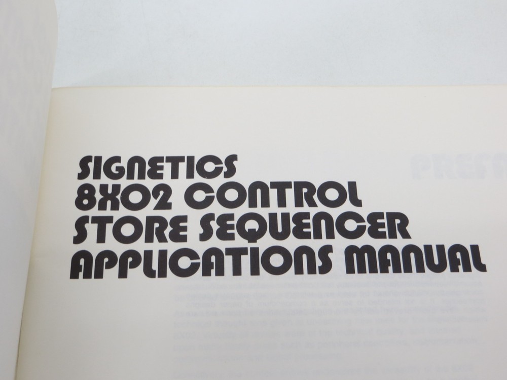 Signetics 8X02 Control Store Sequencer Applications Manual 1978 vintage tech