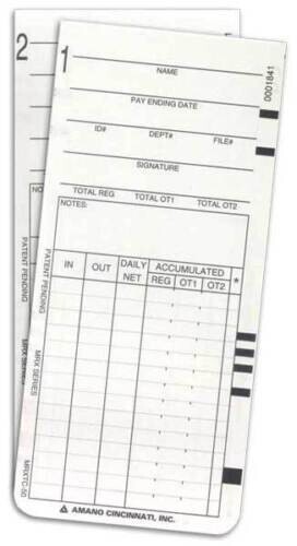 Amano MRX-35 Time Cards (Box/1000)