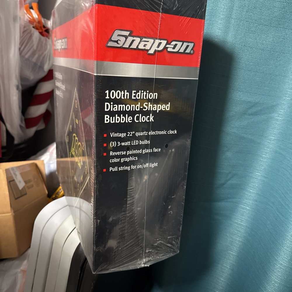 Snap On 100th Edition Diamond Shape Bubble Clock New Sealed in Box