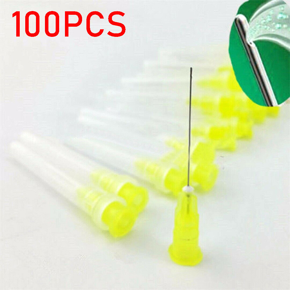 100件装牙科内腔灌溉针头30GA端关闭侧孔注射器新品-