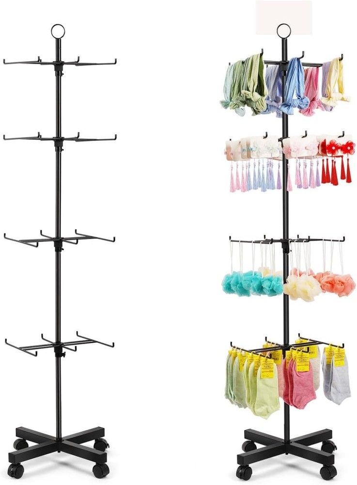 Retail Display Stand Rotating 4 Tier Spinning Black