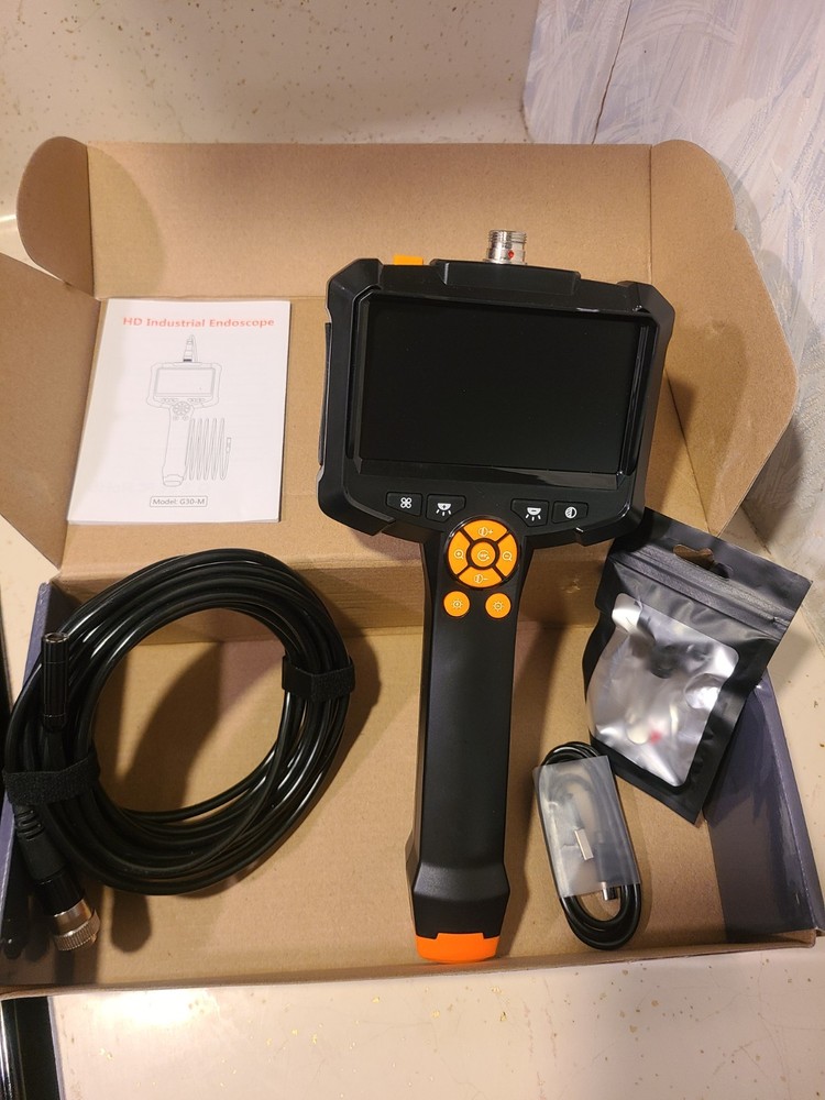 Endoscope Camera with Light, 1080P HD Borescope 8 Adjustable Orange