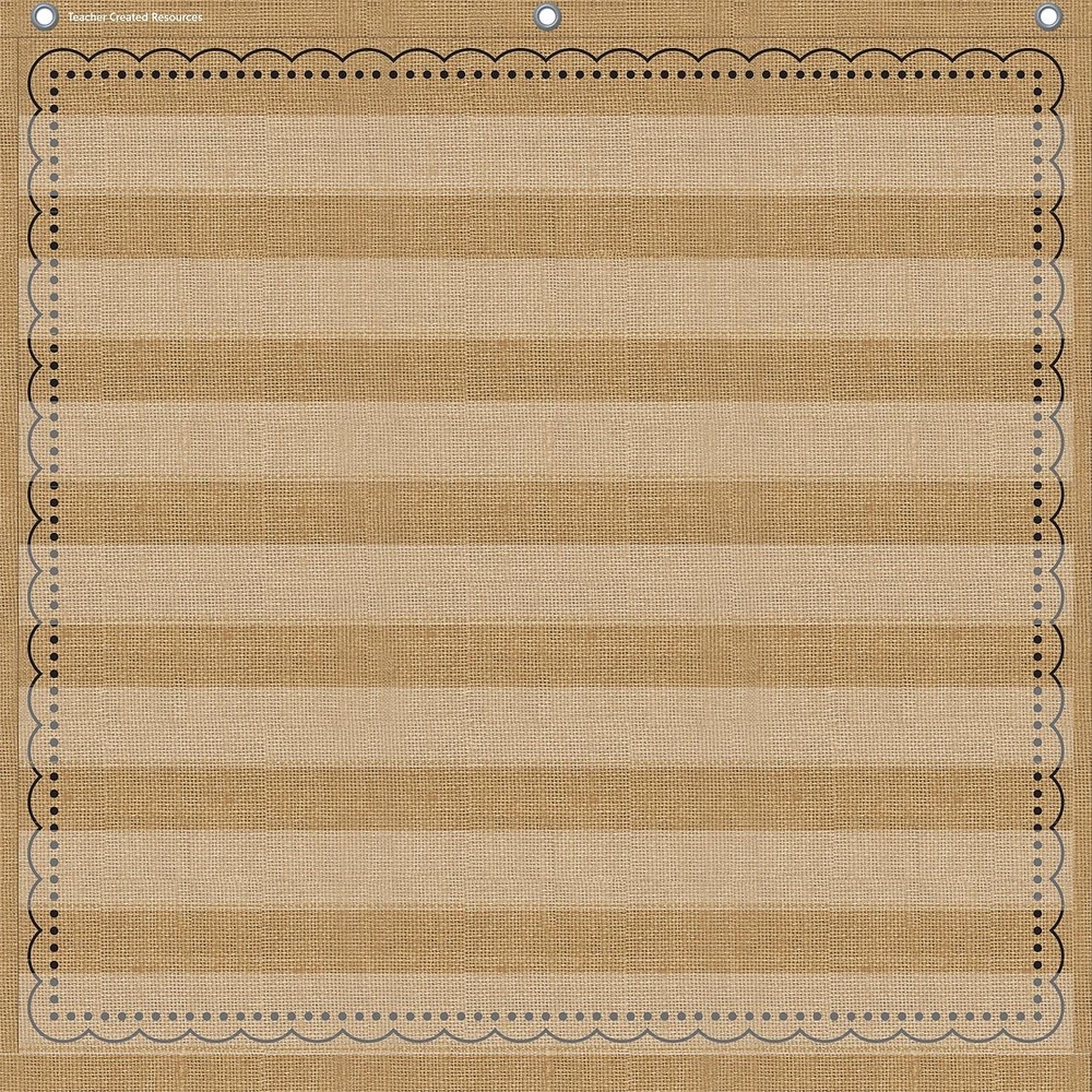 Teacher Created Resources Burlap 7-Pocket Chart 28x28 Classroom Display #20837