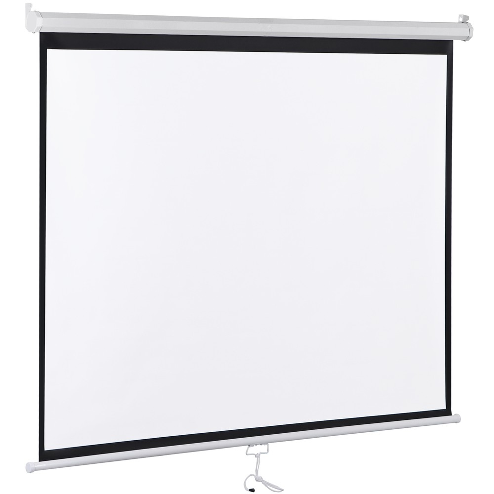 4:3 Manual 72" Diagonal Home Movie Pull Down Projector Screen Matte White