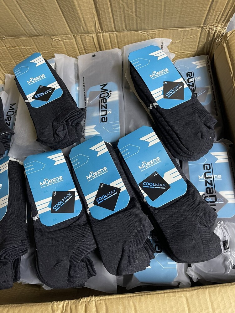 3 Pair Compression Athletic No Show Running Socks w/ CoolMax, Black, Size Large