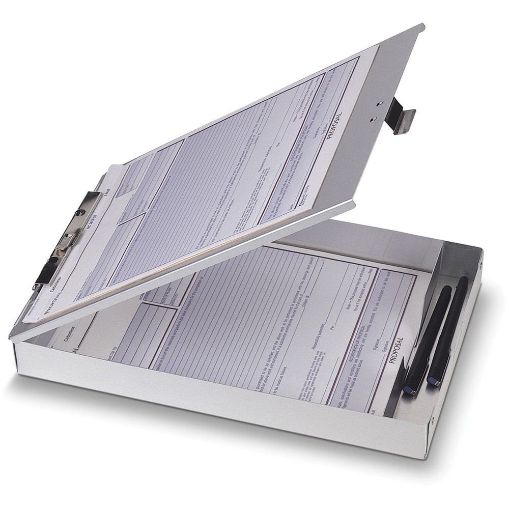 Officemate Aluminum Form Holder With 1" Deep Storage