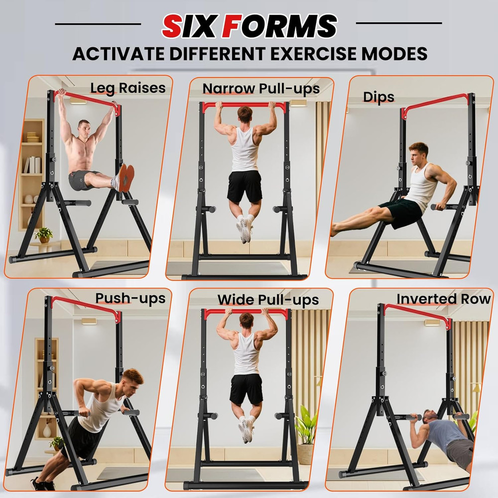 Power Tower Pull up Bar Free Standing, Adjustable Foldable Pull up Station, Home