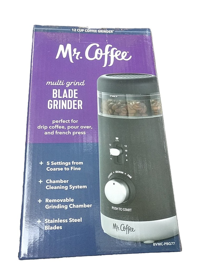 New Mr. Coffee Programmable Coffee Grinder BVMC-PBG77  (4–12 Cup Capacity)