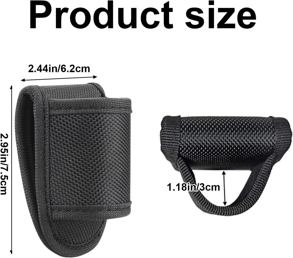 Flashlight Holster for Duty Belt Open Top D Cell Compact Light Holder Case Nylon