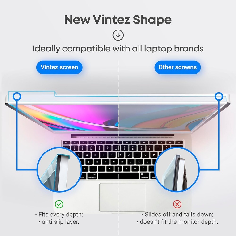 15.6" Blue Light Screen Filter - Easy Install Eye Protection, 14.2"