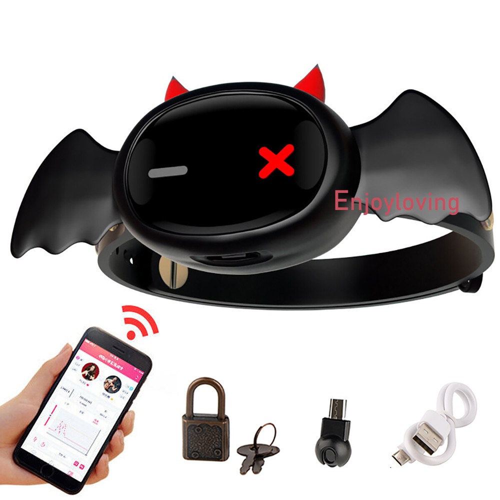Electro Collar Electric-Stim Devil App Remote Control Bondage Neck Collar Shock