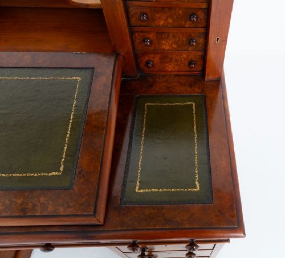 Victorian Dickens Desk Walnut Writing Table 1870