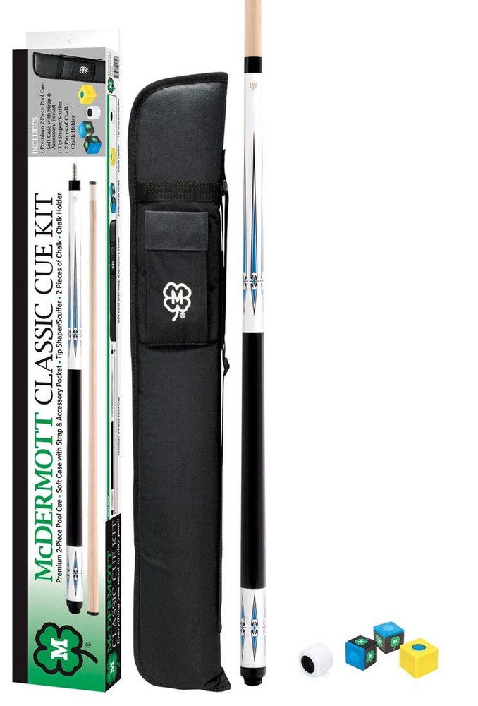 McDermott Classic Pool Cue Kit White 13mm