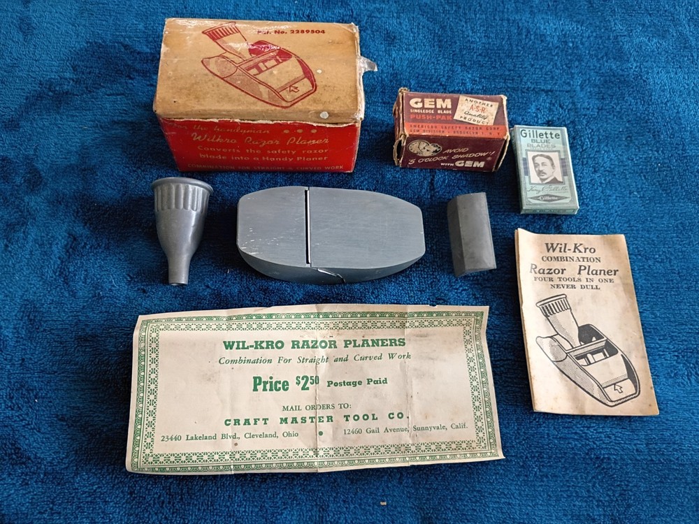VTG Wilkro Craft Master Hobby Razor Blade Plane Compact Precision Planing Tool.