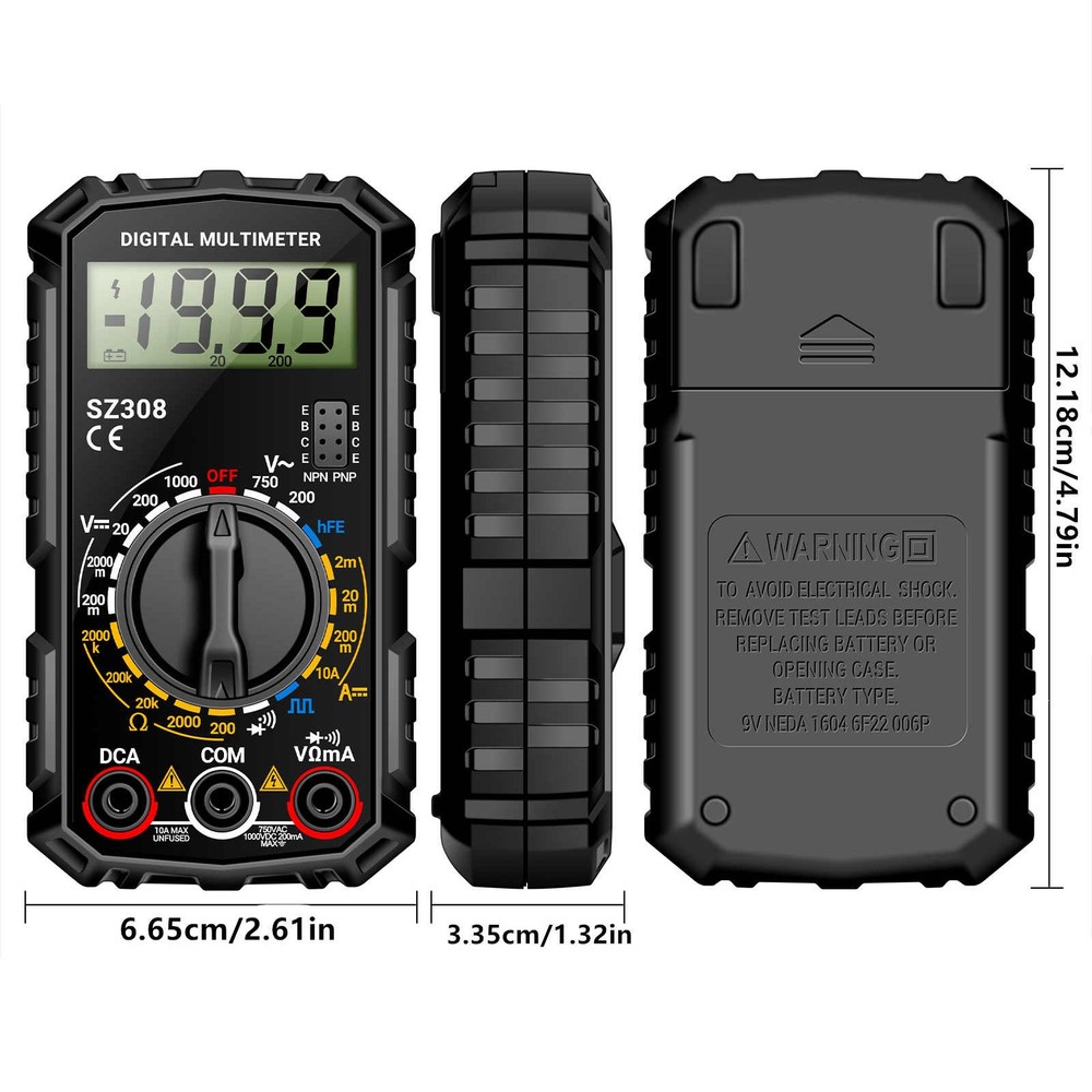 Auto Manual Multimeter for DC AC Voltage Current Resistance Diode Wave Output