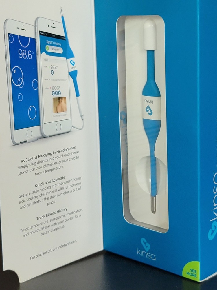 Kinsa KSA003B Smart Thermometer - Blue - New