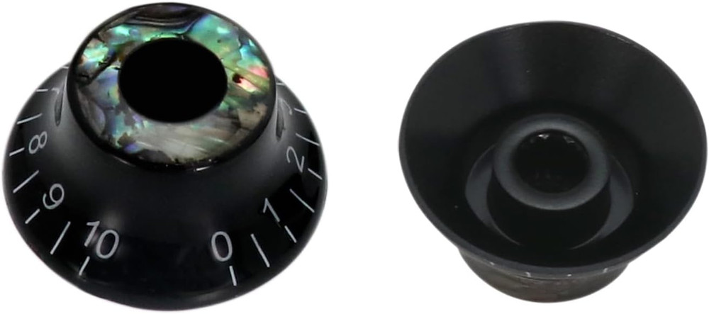 Black Guitar Abalone Top Volume Tone Control Knobs Fit Stratocaster Strat