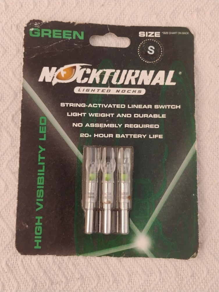 Nockturnal Lighted Nocks – Green LED, Size Small (Archery)